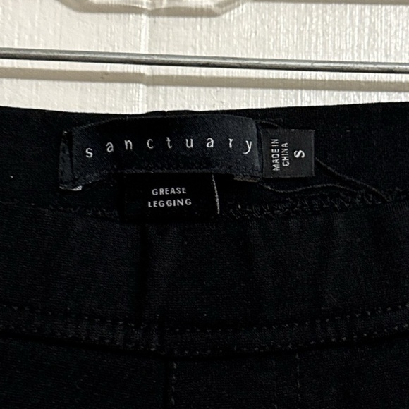 SANCTUARY Womens Small S Black Grease Legging Elastic Waist Studs Stretch - Picture 2 of 6